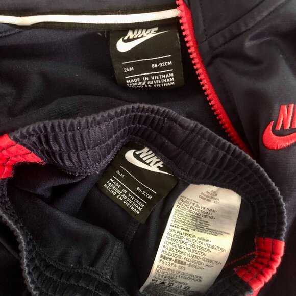 Nike Toddler Boys Tracksuit Set 24M Navy Red Just Do It Jacket Pants Outfit - Picture 5 of 5